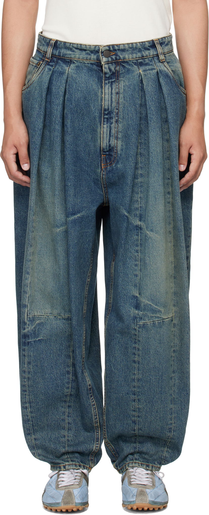 Jeans HED MAYNER Hed Mayner Pleated Denim Jeans Plava | HMMB67030A-HB251