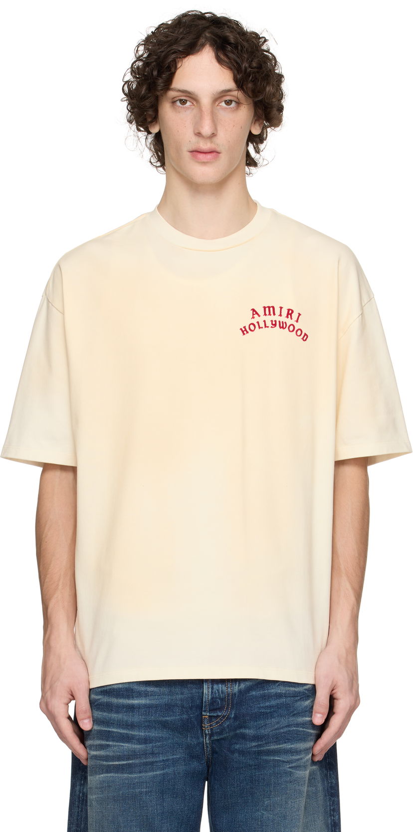 Majica kratkih rukava AMIRI AMIRI 'AMIRI Hollywood' Oversized T-Shirt Bež | AMJYTE1204