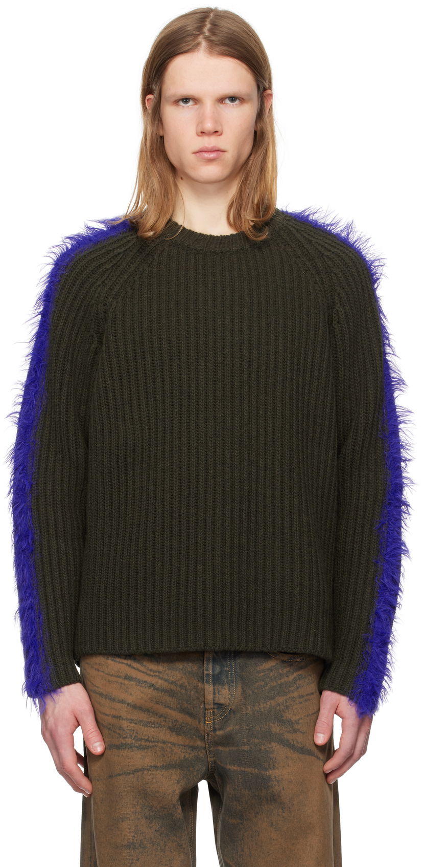 Džemper Diesel K-Tricky Ribbed Knit Sweater Zelena | A16580-0TKAT-5AF