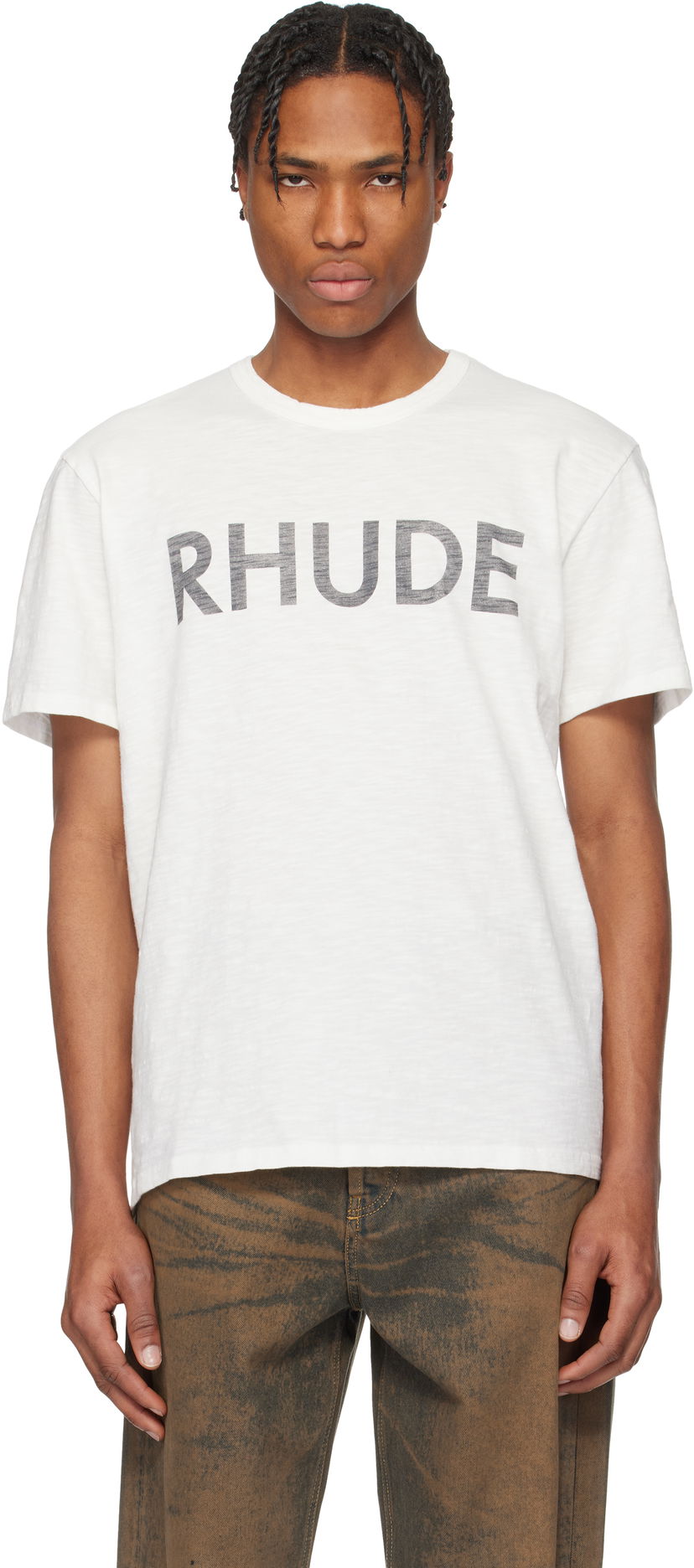 Majica kratkih rukava Rhude Rhude Logo Slub T-Shirt Bijela | RHPS25TT24012
