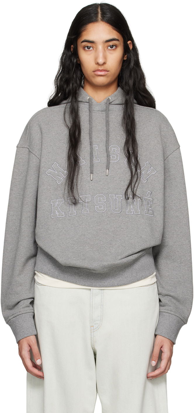 Dukserice MAISON KITSUNÉ Varsity Print Hoodie Siva | NM00702KM0326