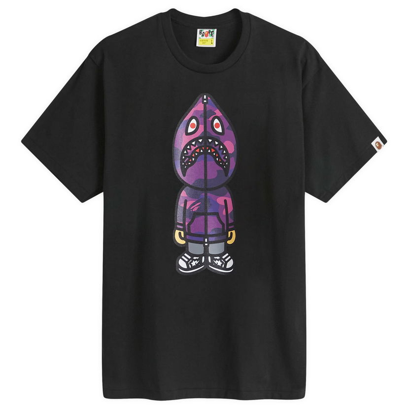 Majica kratkih rukava BAPE A Bathing Ape Colour Camo Classic Milo Shark T-Shirt Crna | 002TEK301006M-BPR