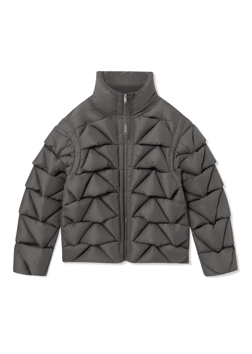 Pernata jakna AXEL ARIGATO Geometric Quilted High-Neck Puffer Jacket Siva | A3125001