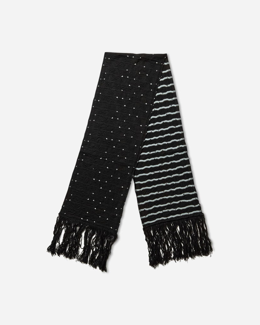 Šal KIKO KOSTADINOV Tarr Night Sky Textured Patterned Scarf with Fringe Crna | KKAW25KN09 112