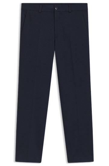 Hlače BOSS Extra Slim Fit Micro-Print Stretch Jersey Trousers Tamnoplava | 50544601