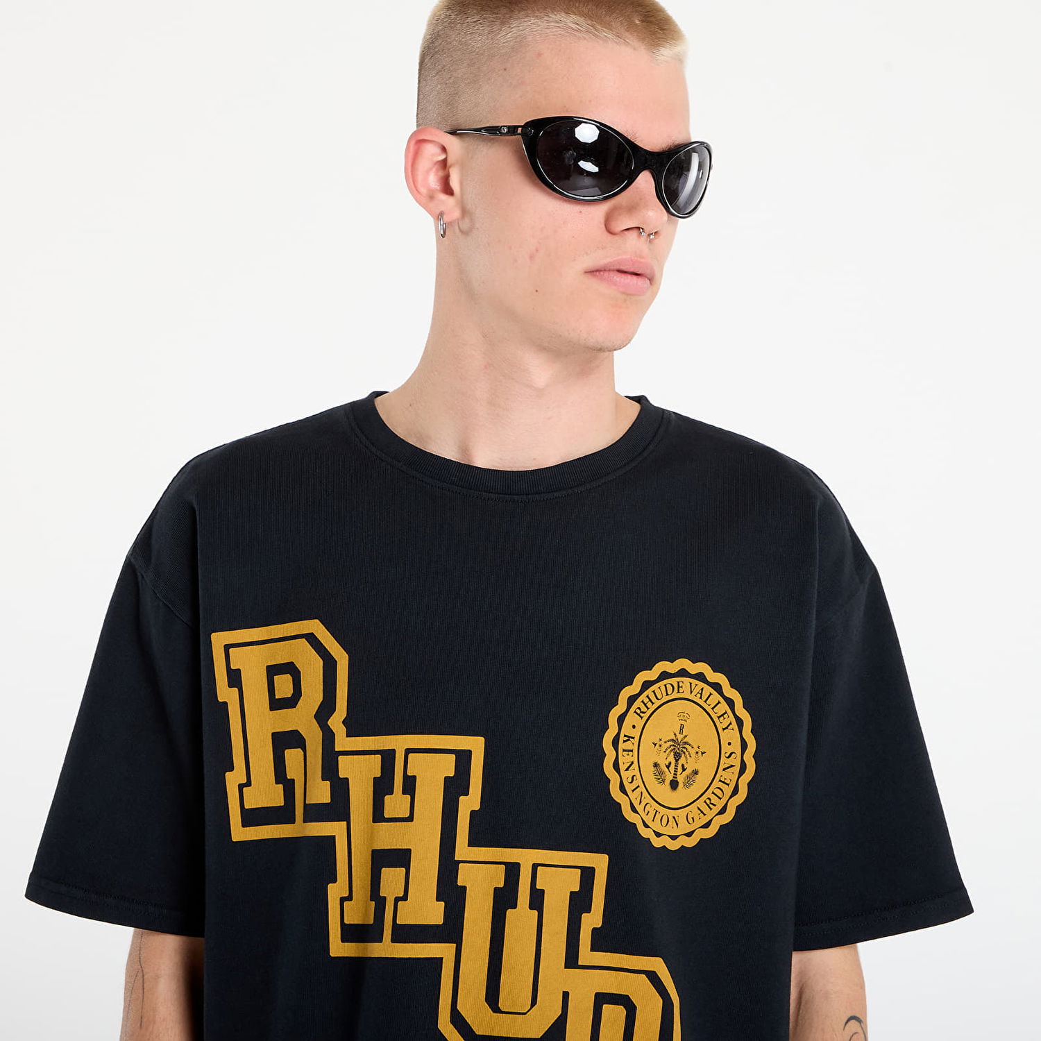 Majica kratkih rukava Rhude Rhude Collegiate Crest T-Shirt Crna | RHPF25TT050120027, 1