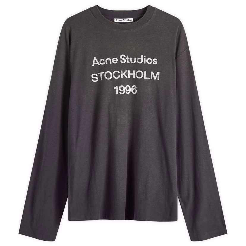 Majica kratkih rukava Acne Studios Edden 1996 Logo Long Sleeve T-Shirt Crna | CL0197-BM0