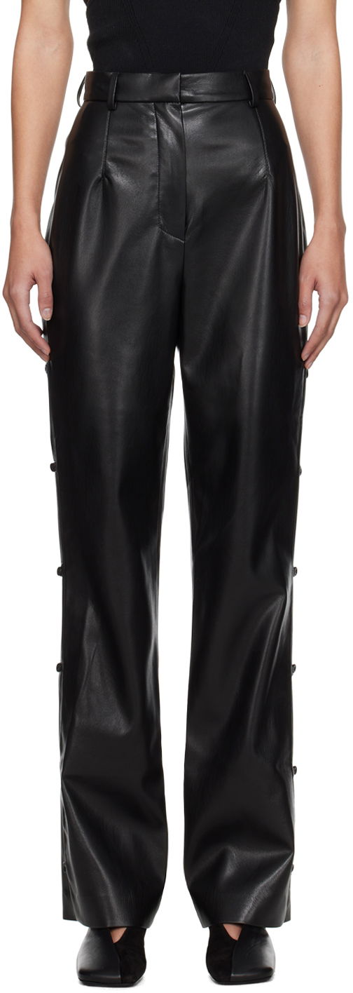 Hlače Nanushka Felina Vegan Leather Trousers Crna | NW24RSPA00899