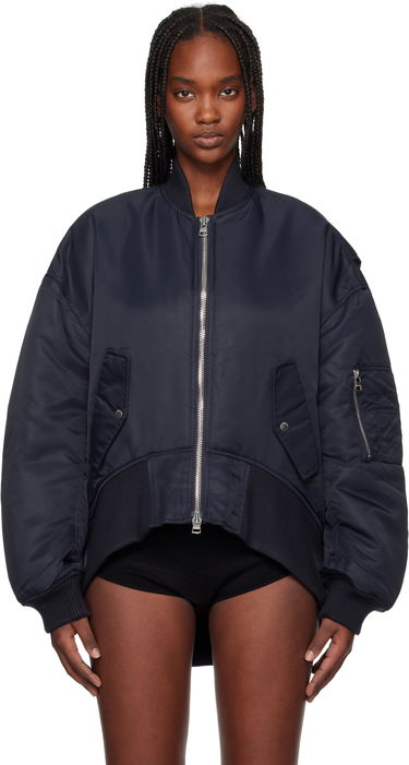 Bomber jakna JW Anderson JW Anderson Oversized Bomber Jacket with Curved Hem Tamnoplava | JK0381-PG1696, 0
