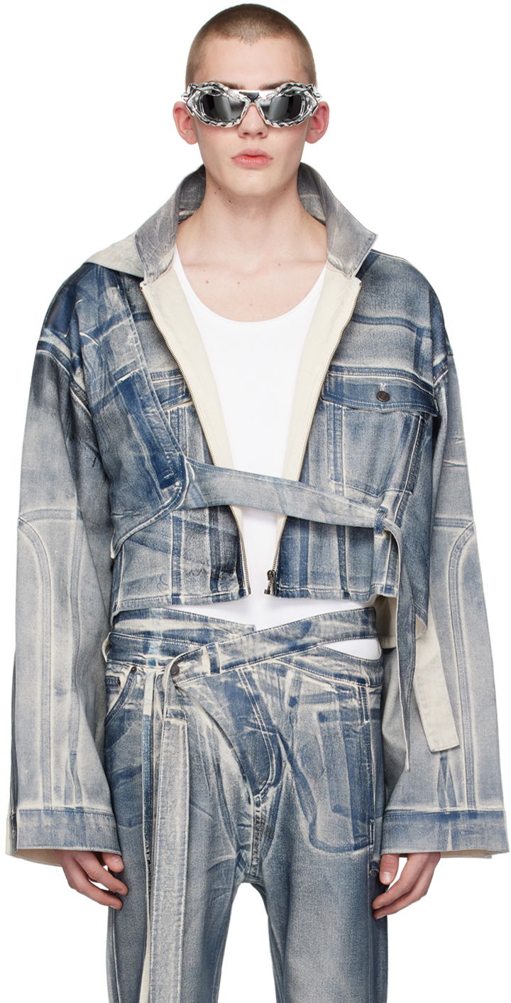 Jakna Ottolinger Ottolinger Exclusive Cropped Denim Jacket Plava | 1701908E