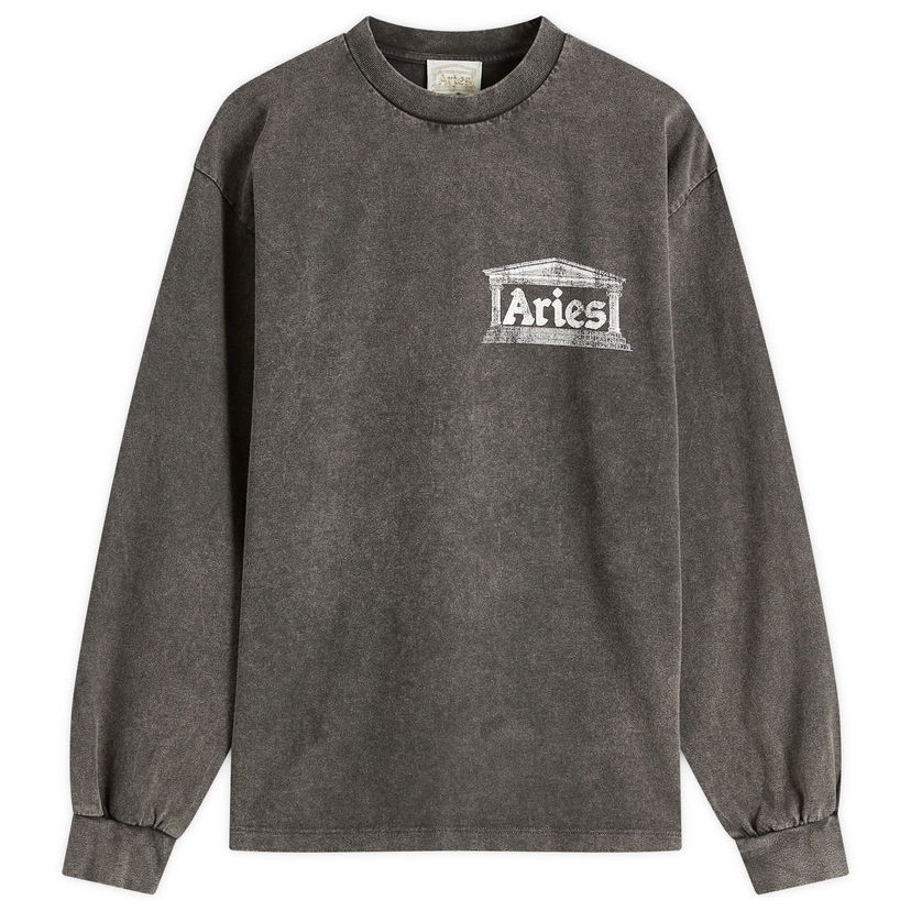 Majica kratkih rukava Aries Aged Ancient Temple Graphic Long Sleeve T-Shirt, Size Large Siva | AR60141-BLK