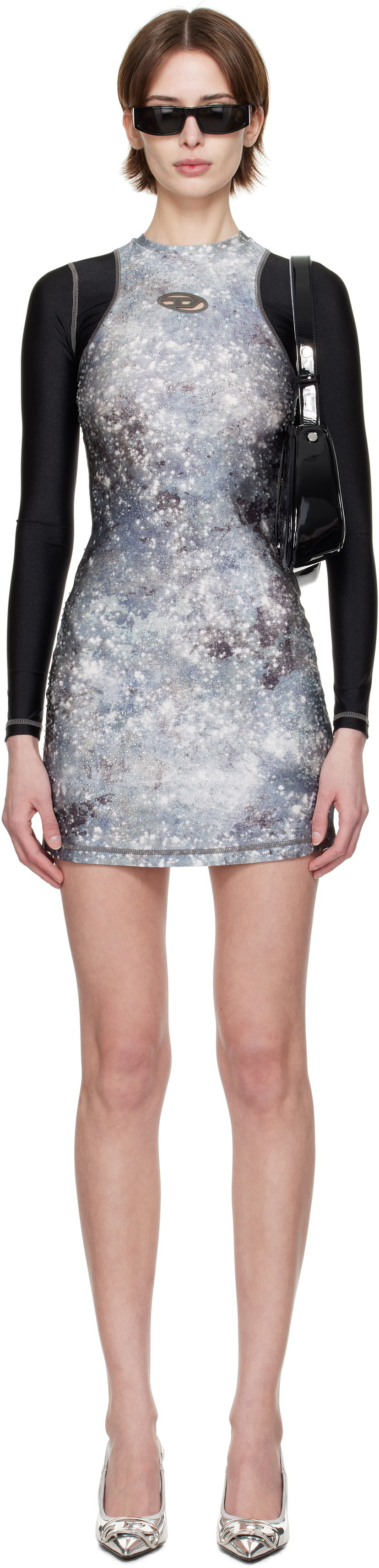 Haljina Diesel Diesel D-Vanne Galaxy Print Minidress Siva | A16092 0IKAI