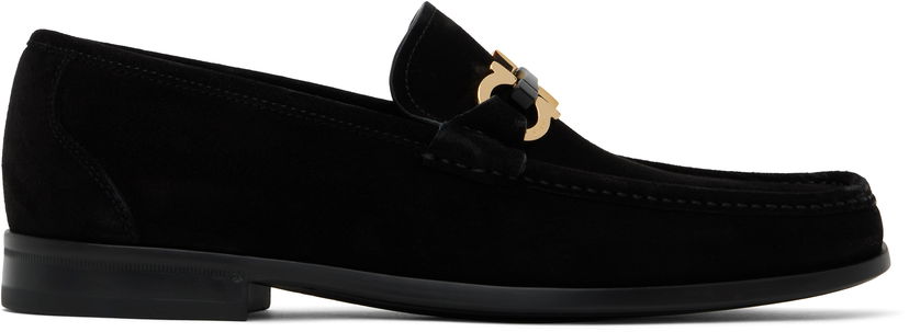 Tenisice i cipele FERRAGAMO Salvatore Ferragamo Gancini Ornament Suede Loafers Crna | 778758