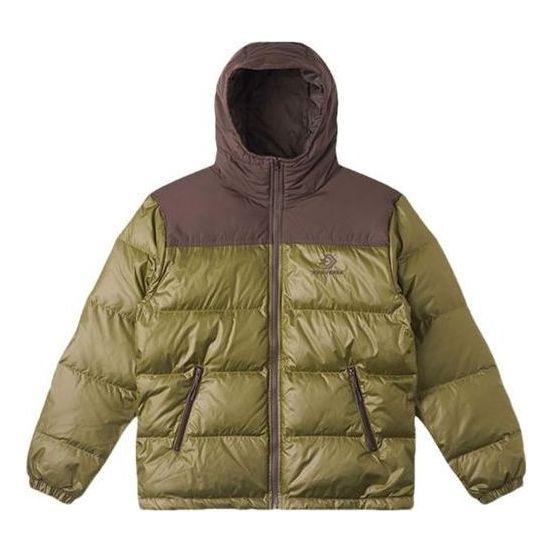 Pernata jakna Converse Short Down Hooded Jacket Zelena | 10025252-A03
