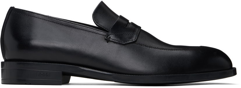 Tenisice i cipele BOSS BOSS Leather Penny Loafers Crna | 50541699