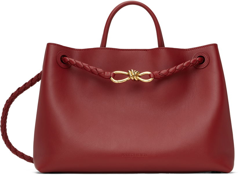 Ručna torbica Bottega Veneta Bottega Veneta Andiamo Leather Shoulder Bag Crvena | 810214 V4O94