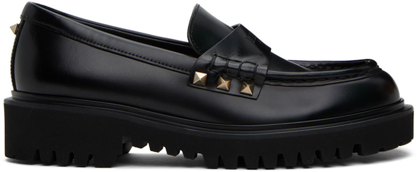 Odjeća Valentino Valentino Garavani Rockstud Calfskin Loafers Crna | 3W0S0HW9AWE, 0