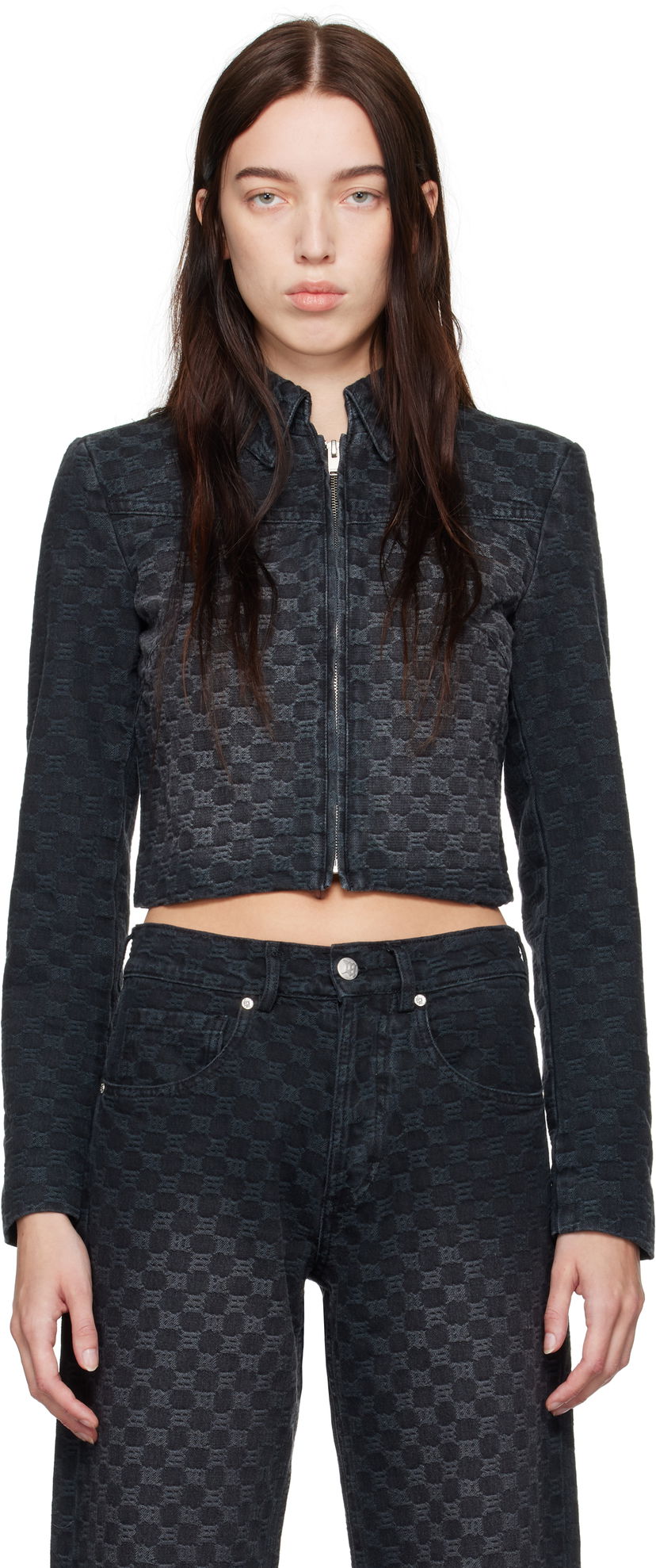 Jakna MISBHV Monogram Denim Jacket Crna | 241W400