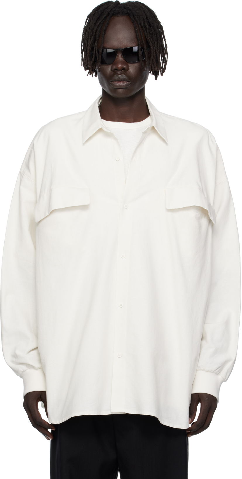 Košulja Fear of God ESSENTIALS Long-Sleeve Oxford Shirt with Flap Pockets Bijela | 186SP254424F