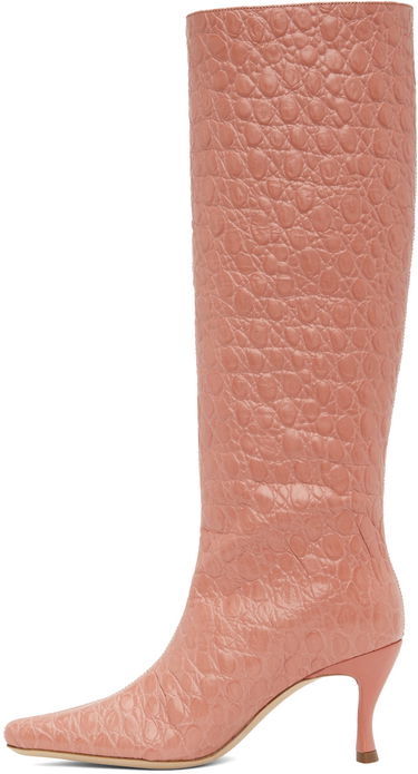 Tenisice i cipele BY FAR Stevie 42 Pink Leather Knee High Boots Ružičasta | 22PFSVISLMCCE, 2