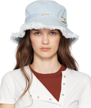 Šešir GANNI GANNI Denim Beach Hat with Logo Plava | A6559, 0