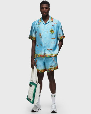 Kratke hlače Casablanca UNISEX SILK SHORTS WITH DRAWSTRINGS Plava | MS24-TR-012-05, 1