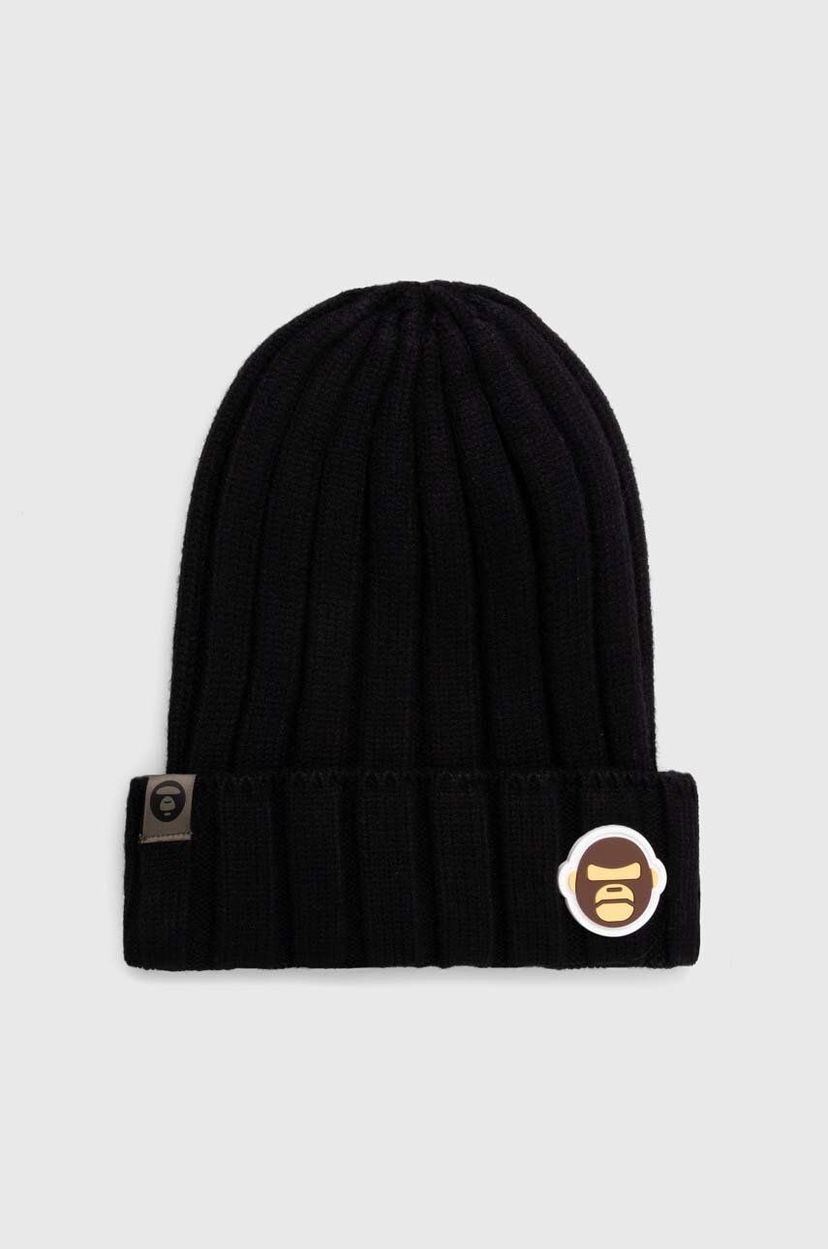 Kapica AAPE by A Bathing Ape AAPE Basic "Aldo" Badge Beanie Crna | AHT5245