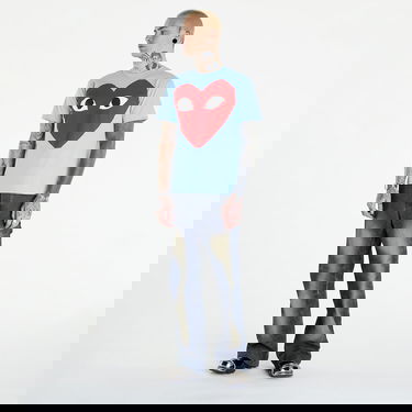 Majica kratkih rukava Comme des Garçons PLAY Short Sleeve Logo Print T-Shirt UNISEX Blue Plava | AZT274 blue, 2