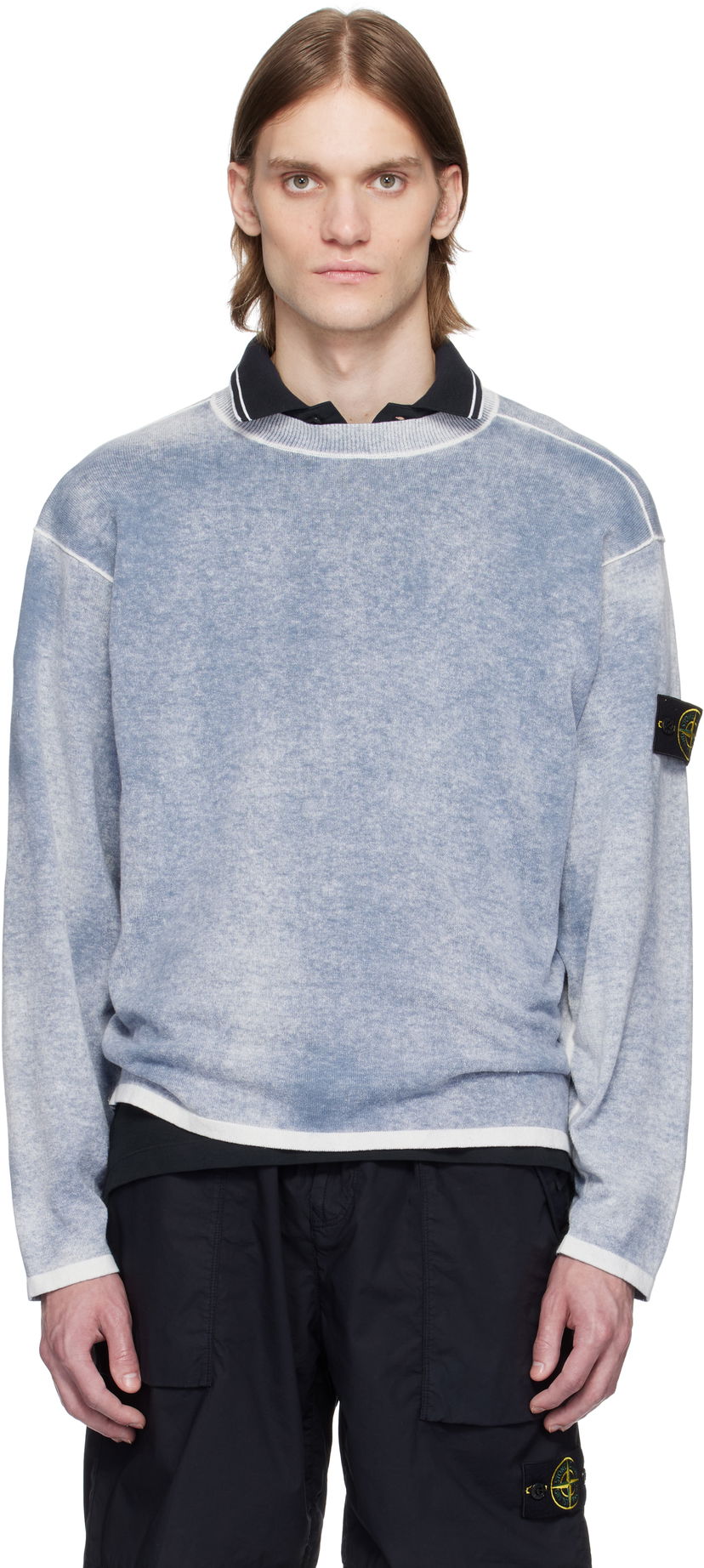 Džemper Stone Island Stone Island Raw Hand Light Organic Cotton Sweater Plava | K1S15 5100030 S00Z2