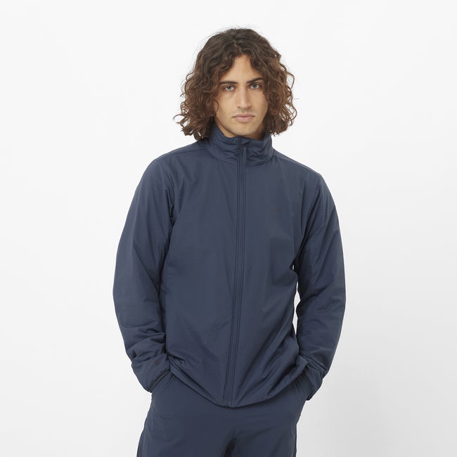 Vjetrovka Salomon Flex Mountain Jacket Tamnoplava | LC2474100