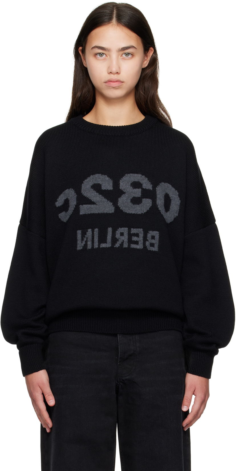 Džemper 032C 032c Selfie Knit Sweater Crna | F25-URK-1511-000-W