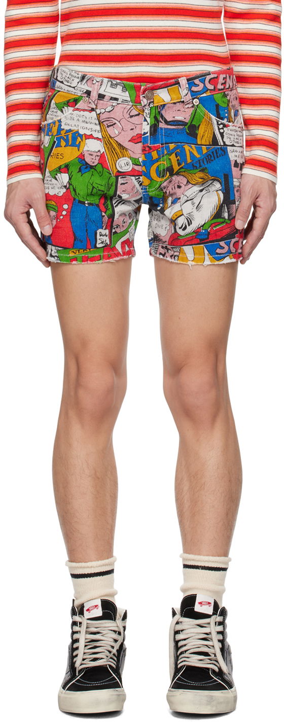 Kratke hlače ERL ERL Printed Denim Shorts Višebojno | ERL06P102