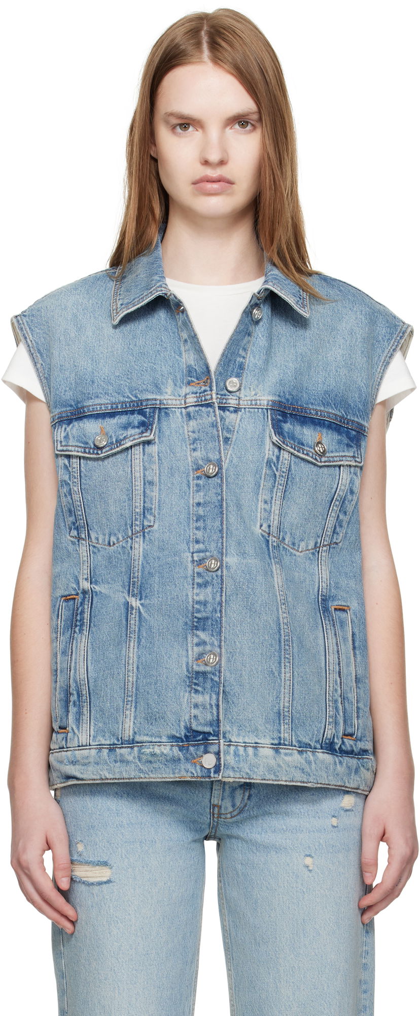 Prsluk Anine Bing ANINE BING Rory Denim Vest Plava | A-01-10857-WHD37