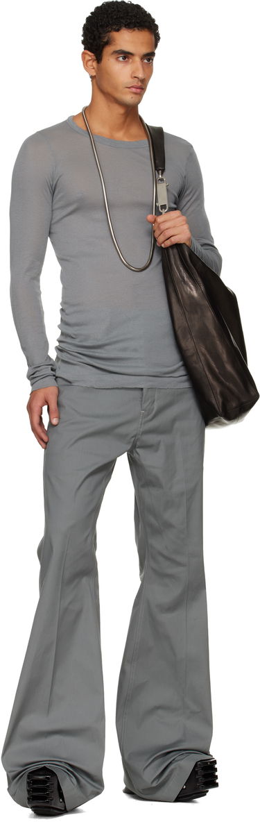 Majica kratkih rukava Rick Owens Rick Owens Concordians Rib Long-Sleeve T-shirt Siva | RU02E1250 MR, 3