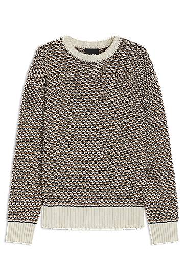 Džemper BOSS Textured Knit Sweater Bež | 50543159
