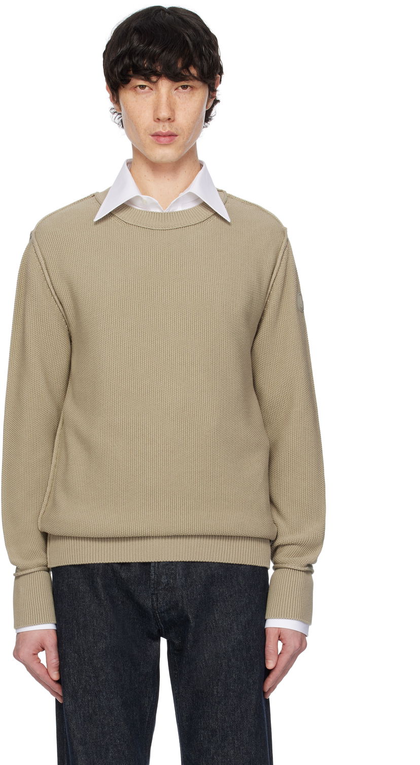 Džemper Moncler Moncler Textured Cotton Sweater Bež | K10919C00001M1367