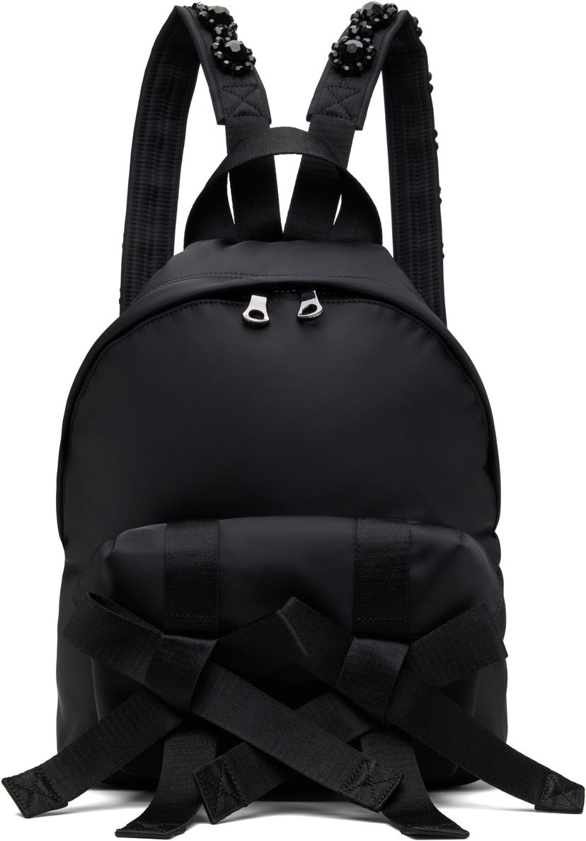 Ruksak Simone Rocha Simone Rocha Beaded Utility Bow Backpack Crna | BAG179TB-M 0761