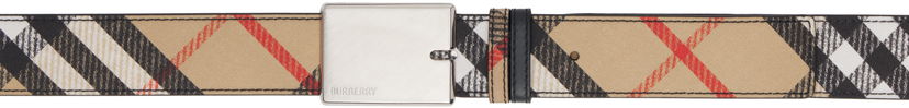 Pojasevi Burberry Burberry Check B Cut Reversible Belt Bež | 8103771