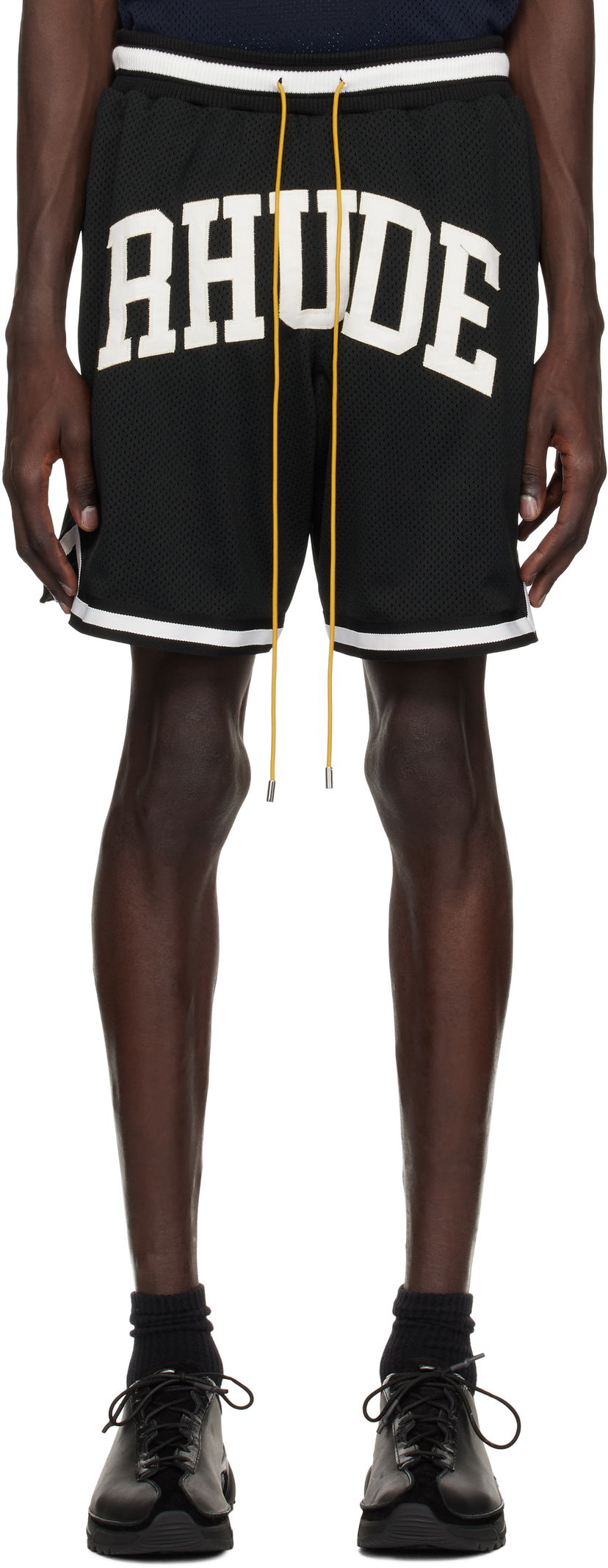 Kratke hlače Rhude Rhude Collegiate Mesh Basketball Shorts Crna | RHPS25SH02016