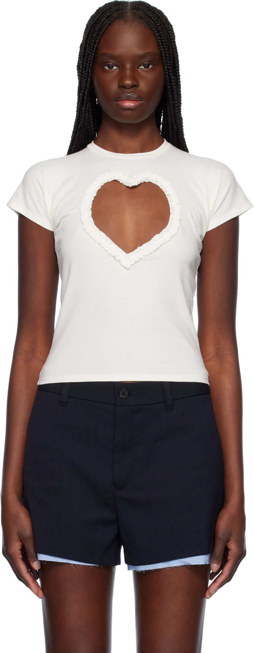 Majica kratkih rukava Ambush AMBUSH Heart Cutout T-Shirt Bijela | 12115402