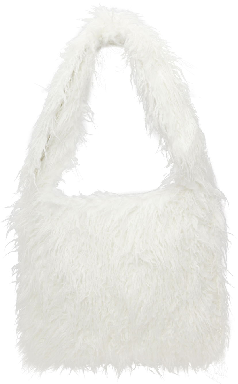 Torba za rame We11done We11done Faux-Fur Shoulder Bag Bijela | WD-AB3-22-473-U-WH
