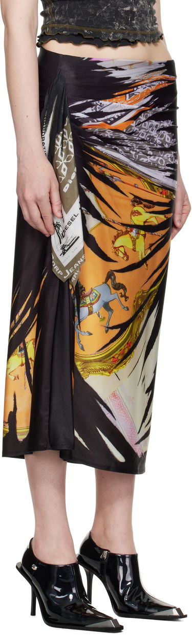 Suknja Diesel Diesel O-Pary Print Wrap Midi Skirt Crna | A18937 0TKBL, 1
