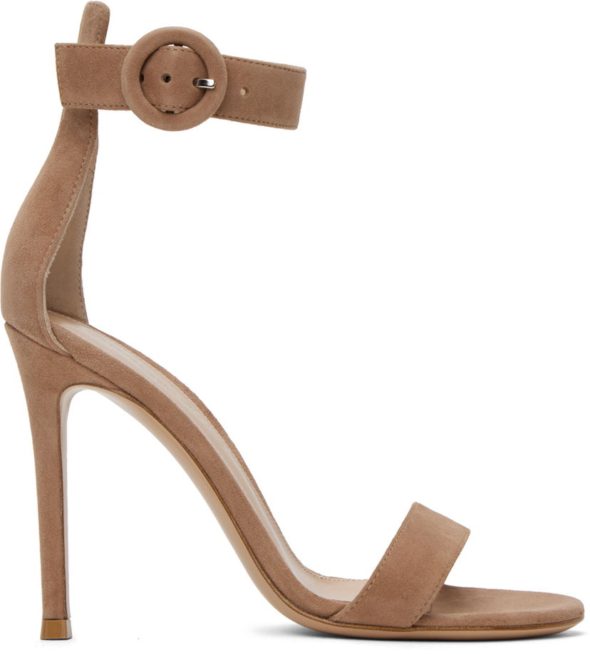 Tenisice i cipele Gianvito Rossi Portofino Suede Heeled Sandals Bež | G61096.15RIC.CAM