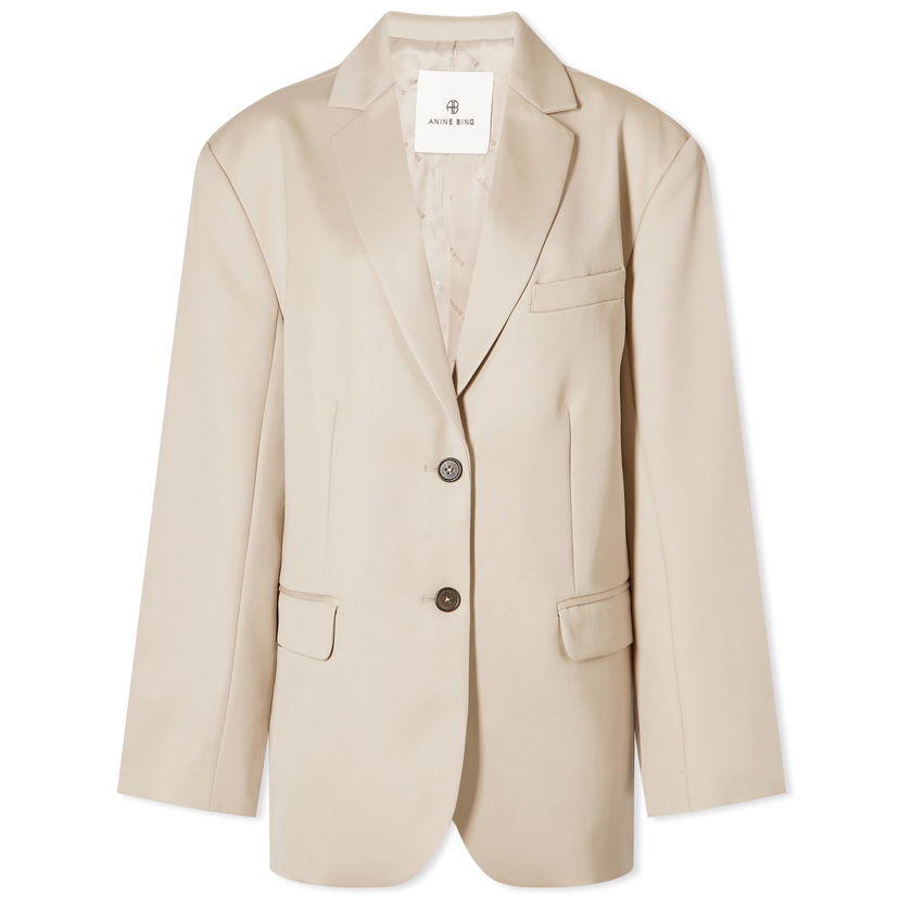 Jakna Anine Bing Quinn Oversized Woven Blazer Bež | A-01-7073-230