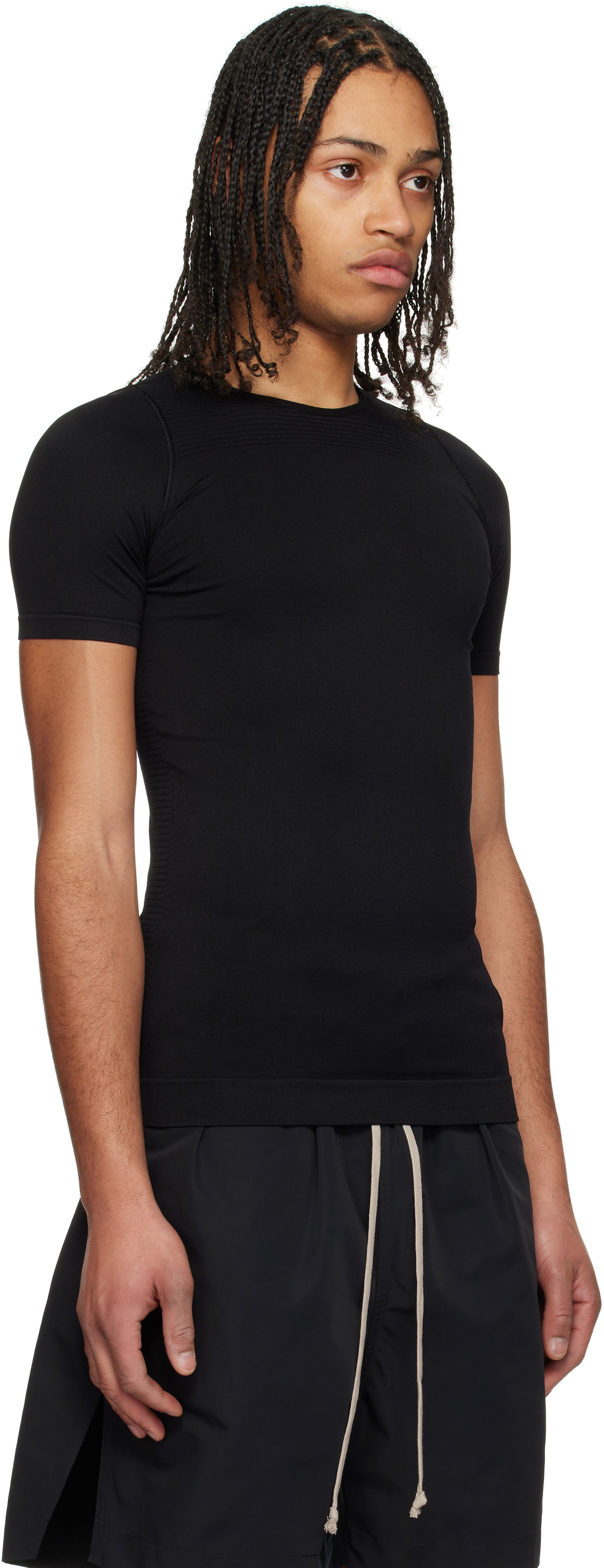 Majica kratkih rukava Rick Owens Rick Owens Hollywood Active Knit Short Sleeve T-Shirt Crna | RU01E5692 KSP, 1