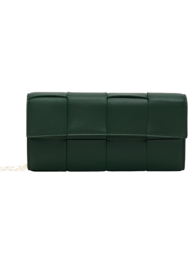 Ručna torbica Bottega Veneta Intreccio Cassette Chain Bag Zelena | 730539 VCQC4