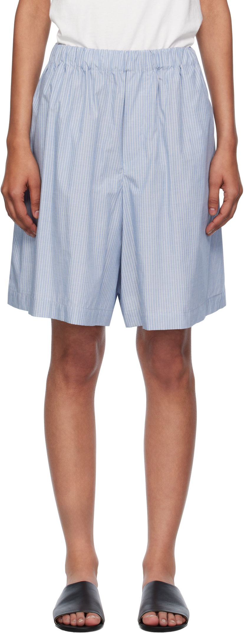 Kratke hlače Baserange Baserange Claude Striped Relaxed Shorts Plava | SSCL-PO-AU25