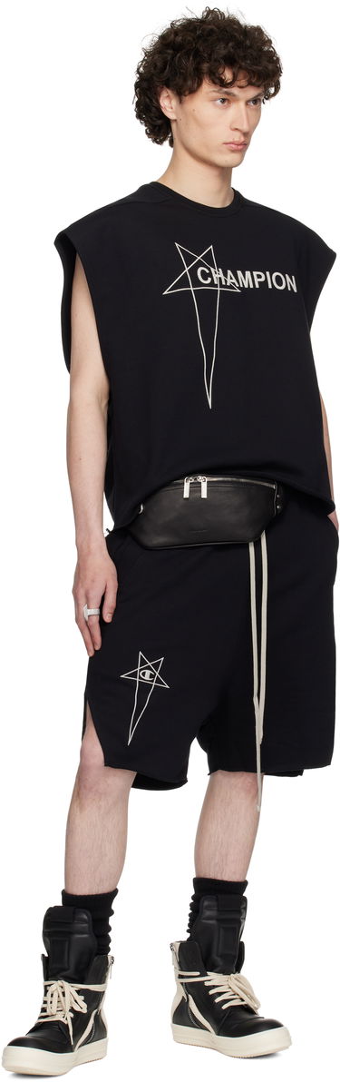 Majica bez rukava Rick Owens Rick Owens Champion Edition Micro Tatlin Sleeveless T-Shirt Crna | CM01E1666 CHFE FELPA, 3