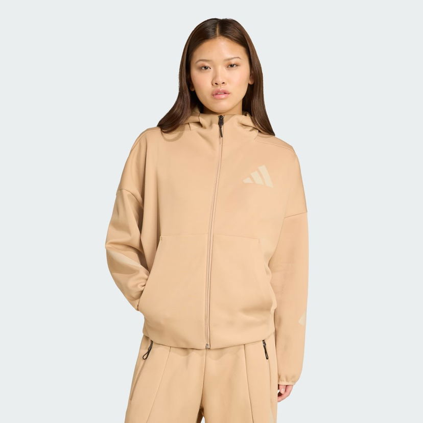 Dukserice adidas Performance Z.N.E. Full-Zip Hoodie Bež | JY5970