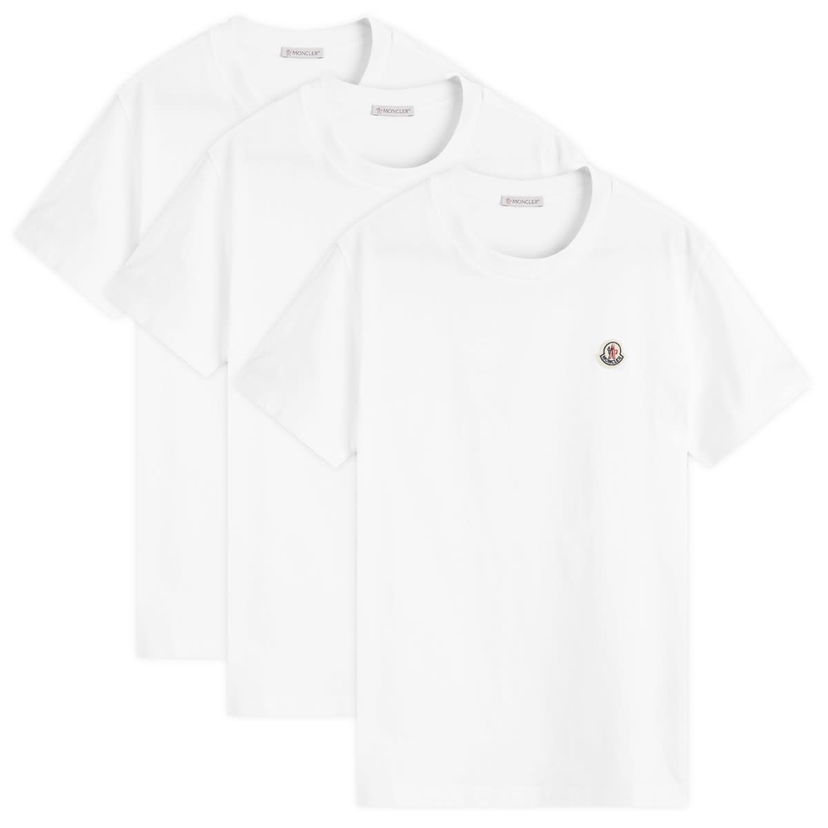 Majica kratkih rukava Moncler Pack of 3 Lightweight Cotton Jersey T-Shirts White Large Bijela | 8C000-26-829H8-001
